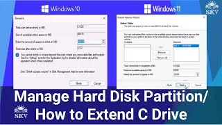 How to Extend C Drive in Windows 10/11 | How to Increase C Drive | How to Manage Hard Disk Partition
