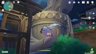 Sneaking just to climp to the statue