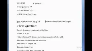 CS301 Current Paper 2022 100% CORRECT Paper cs301 Current Paper 2022