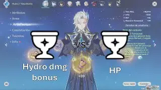 Neuvillette Goblet test: Hydro dmg vs HP (Zhongli/Baizhu) | Genshin Impact