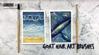 Goat Hair Watercolor Art Paint Brushes Display