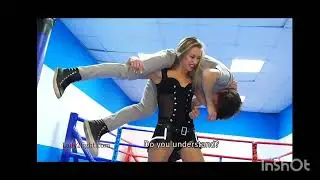 Strong woman lift and carry man 