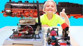 Maxi Gets a Steam Engine Running | Educational Video For Kids