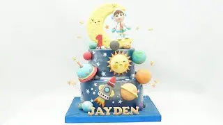 SPACE GALAXY CAKE | KUE ASTRONOT | KUE LUAR ANGKASA | KUE PLANET
