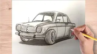 How to draw a Mercedes Car