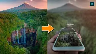 How to Edit 3D Pop Out illution | Cuban Sewu Waterfall l Photoshop Tutorial
