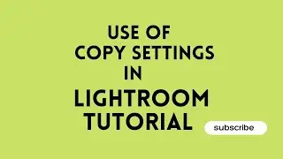 How to do copy settings in lightroom