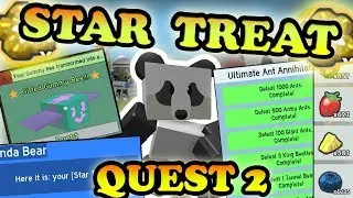 COMPLETING *STAR TREAT* QUEST 2!!!! *NEW* GIFTED BEE- Roblox Bee swarm simulator