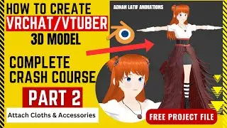 how to make vrchat avatar -blender part 2 Attaching cloths & traits|| vtuber vrchat avatar tutorial