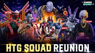 🥵 HTG SQUAD REUNION 🥵 HTG × LORD ×JEEVA × ALAN 🔥 DIAMONDS GIVEAWAY 💎 BEST GRANDMASTER MATCH FF