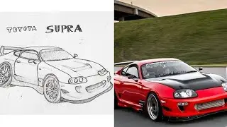 #как #нарисовать #машину #car #drawing #toyota #supra Как нарисовать машину поэтапно Mashina chizish