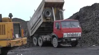 Российские грузовики Камазы на уборке урожая.Сахарная свекла.Урожай в России