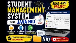 🔴 Student Management System using Java NIO 🔥 | File Handling Project (Step by Step)