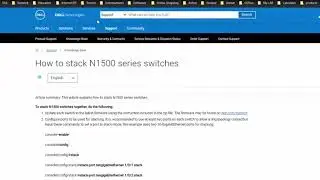 Stack Dell N1500 series switches