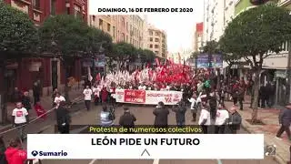 Manifestación Región Leonesa. Antena 3 Noticias titulares. (16/02/2020) 