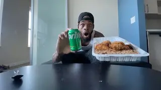 fried chicken rice and peas mukbang!
