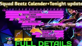SQUAD BEATZ EVENT CALENDAR ||Tonight update||SQUAD BEATZ EVENT FREE REWARDS | Noor's Gaming India