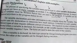 Variable Declaration with Examples - Variable Declaration Syntax | 12th Computer Science | Class 12