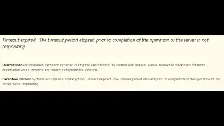 How to troubleshoot SQL Server Execution time out Errors