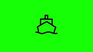 boat icon green screen | animated icon green screen