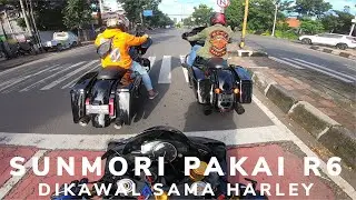 SUNMORI BANDUNG YAMAHA R6 DI KAWAL HARLEY !!!