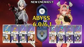NEW Spiral Abyss 6.0/6.1 | C0 Arlecchino Hypercarry & C0 Varesa Overload - F2P | Genshin Impact 【原神】