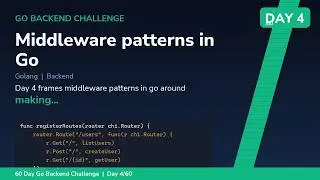 Middleware patterns in Go - Day 4/60 60 Day Go Backend Engineering Challenge