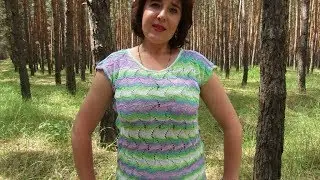 Вязание ажурной летней кофты волнистым узором в стиле Миссони