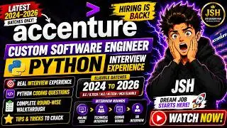 Accenture  Real Time Python Interview Experience | Custom Software Engineer Role