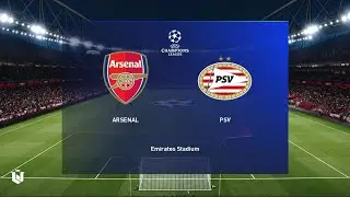 Arsenal vs PSV Eindhoven ●  Champions League 2023/24 ● Pes 2021