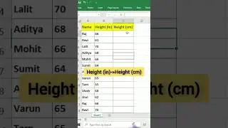 Height Calculate in  cm in Excel Tips Tricks Forumals 