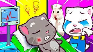 Oh no! Talking Tom! Let's wake up with Angela - Doctor Hamster saves Tom from danger