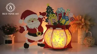 How to make Christmas Santa Claus Gift Bags Paper Lanterns