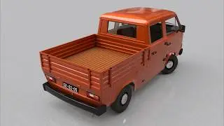 3D model VOLKSWAGEN TRANSPORTER T3 PICKUP DOBLE CAB - 1979 at 3DExport.com
