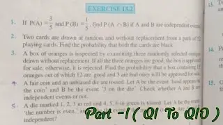 Ncert Math Class 12th//Chapter 13,Ex.13.2(Q1 To Q10) Probability//Independent Events.