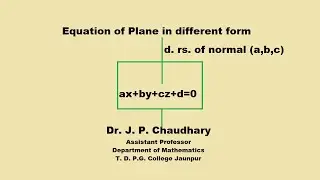 3D Geometry | Equation of Plane in Different Form | Complete Concept