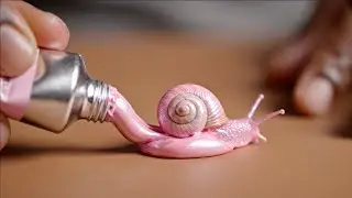 ASMR Paint Tube Magic – Realistic Animals Emerging from Color! 🐍🐢🦋 Hyper-Real ASMR Transformation