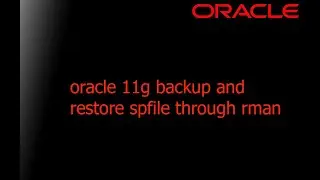 oracle 11g backup and restore spfile through rman