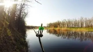 Заброс бутылки-закидушки.Рабочая снасть.Рыбалка.Fishing