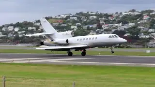 [4K] Wellington Airport - Dassault Falcon 50 N37WX Landing RWY16 - 17/12/2021