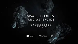 Space, Planets And Asteroids Cosmos Backgrounds Pack 3in1