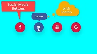 Social Media Buttons with Tooltip | CSS & HTML