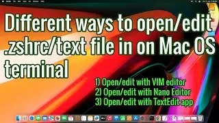Different ways to open/edit .zshrc file in MacOS terminal || Beginner's Tutorial