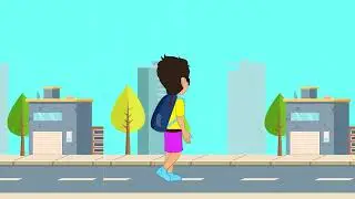 Student Going To School Animation