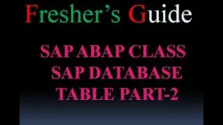 SAP Database Tables PART - 2 Information about Pool Tables and Cluster Tables