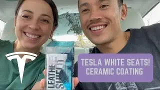 How to Protect Tesla White Seats! Applying Leather Shield - CERAMIC COATING | GYEON | PRODUCT REVIEW