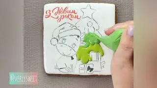 Рисуем на прянике новогоднюю открытку ! Год быка 2021