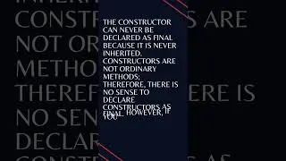 Can we declare a constructor as final? || TOP 100 JAVA INTERVIEW VIVA QUESTIONS #shorts