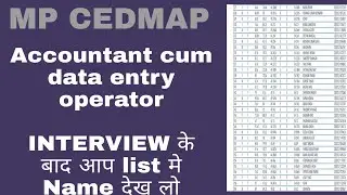 MP CEDMAP | Accountant cum data entry operator interview के बाद list मे marks देखे