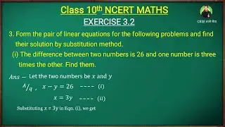 Maths class 10 Ex 3.2 q3 (i) | Linear Equations in two variables Class 10 | maths class 10 ex 3.2 q3